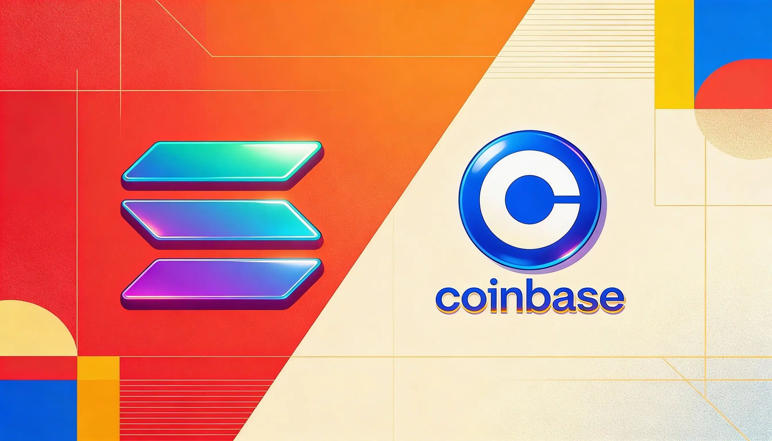 Solana and coinbase logos
